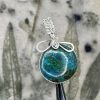 Chrysocolla and Silver Pendant