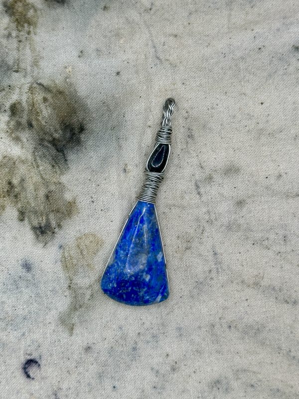 Lapis Lazuli and Obsidian Pendant