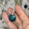 Chrysocolla and Silver Pendant