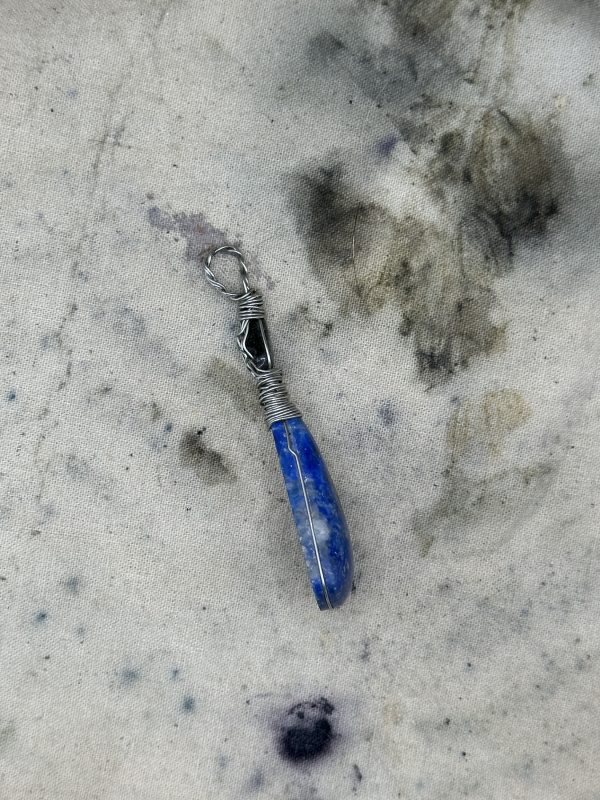Lapis Lazuli and Obsidian Pendant