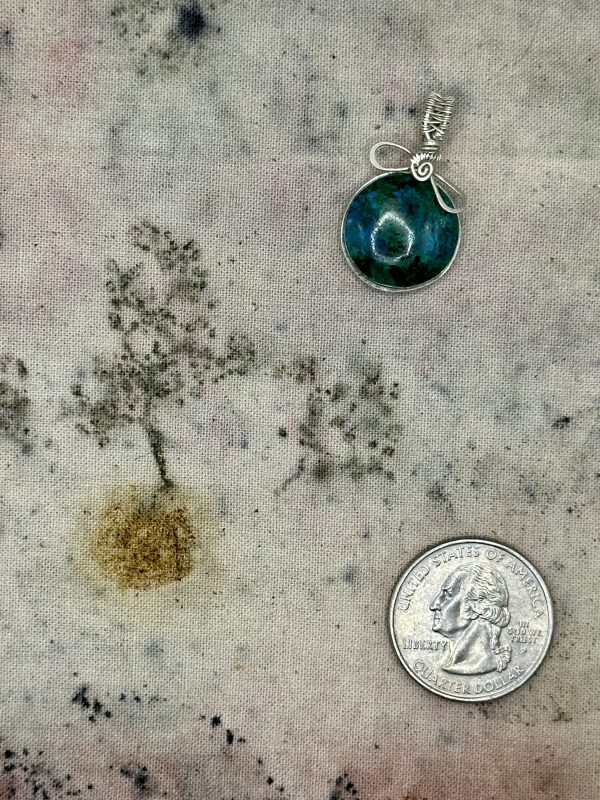 Chrysocolla and Silver Pendant